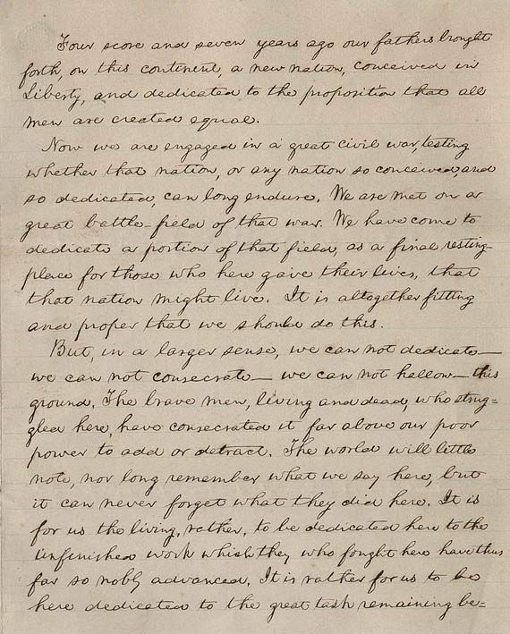 Gettysburg Address - Lincoln's Handwritten Manuscripts
