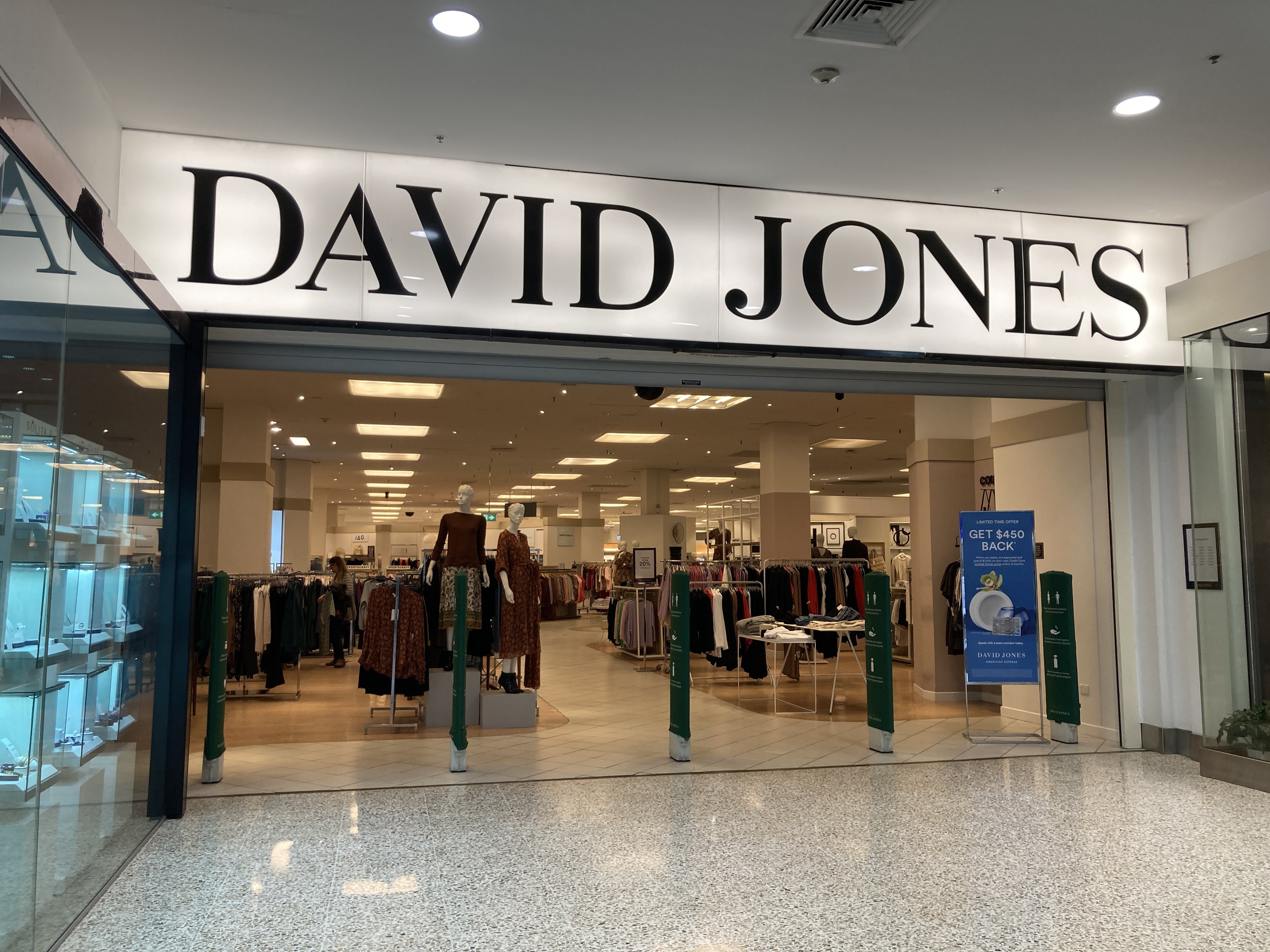 David Jones Pty Ltd, trading as David Jones (colloquially DJs), is an Australian luxury department store, the store was owned from 2014 to 2023 by the South African retail group Woolworths South Africa. In December 2022, David Jones was sold to private equity firm Anchorage Capital Partners for around $100m.
David Jones was founded in 1838 by David Jones, a Welsh merchant and future politician, after he emigrated to Australia, and is the oldest continuously operating department store in the world still trading under its original name.In 1980, the Adelaide Steamship Company acquired a substantial interest in David Jones, culminating in a complete takeover. The recession of the early 1990s caused the department store assets to be floated as "David Jones Limited". For the next two decades, the company went through turbulent times, eventually leading to discussions of a merger with Myer, and then, in 2014, a takeover by South African retail group Woolworths Holdings Limited. In 2016, Woolworths sold the iconic 1938 Market Street store and announced the relocation of DJ's head office to Richmond, Victoria.It has been a member of the International Association of Department Stores from 1979 to 2004.
David Jones Limited currently has 45 stores located in most Australian states and territories (except Tasmania and the Northern Territory). David Jones' main competitor is the larger, upmarket department store chain Myer. On 28 July 2016, David Jones opened its first New Zealand store in Wellington after buying Kirkcaldie & Stains, and on 21 November 2019, opened its first Auckland store in the newly developed Westfield Newmarket.