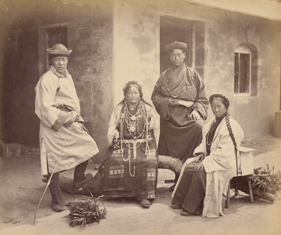 File:Four Bhutanese in front of a house in Darjeeling (c. 1860s).jpg