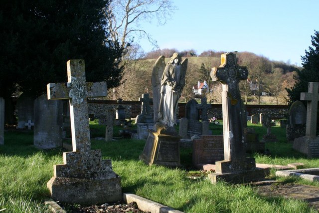 File:Graves in the churchyard - geograph.org.uk - 1626300.jpg