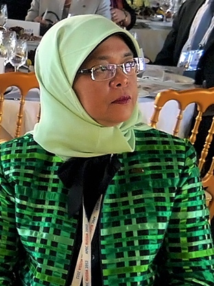Halimah Yacob, Singapore's ninth and first woman Speaker, and the eighth and first woman President of Singapore.  Photographed in 2012