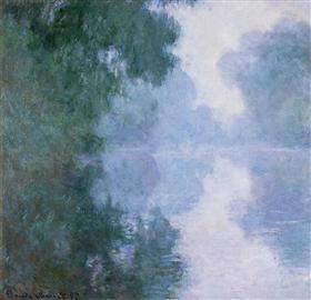 Monet - morgen-på-seinen-nær-giverny-the-tåke