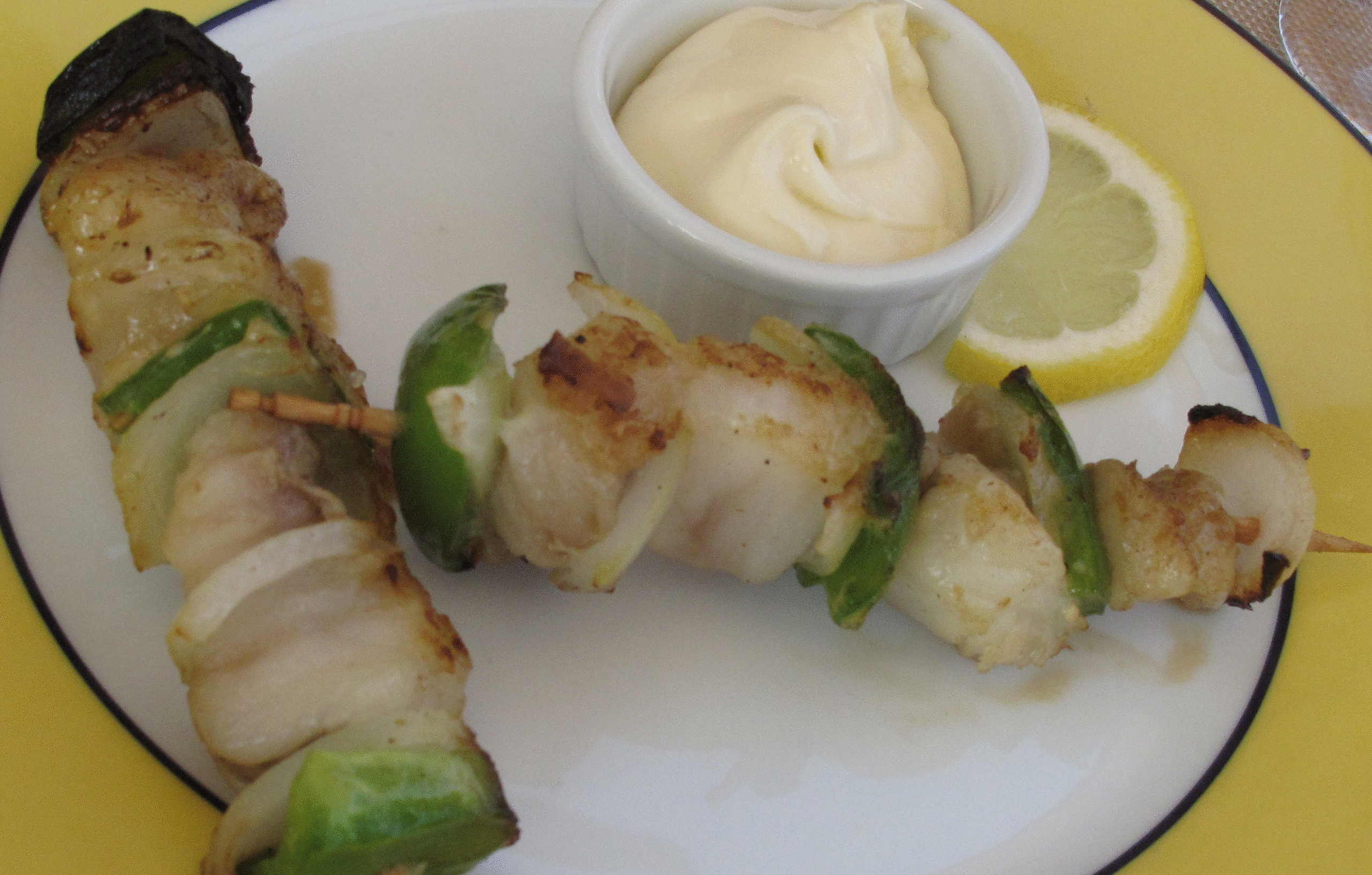 Monkfish skewers