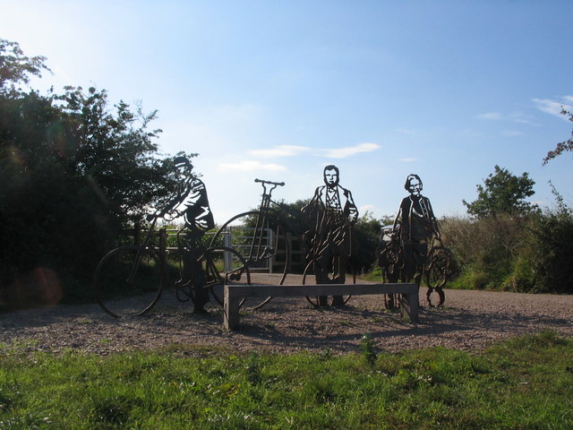 Portrait bench by cycle route 52 - geograph.org.uk - 3676023