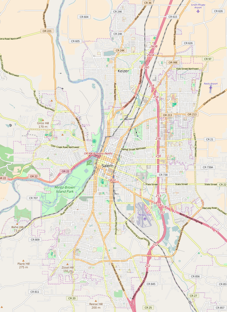 Map Of Salem Oregon File:salem Oregon - Openstreetmap.png - Wikimedia Commons