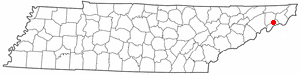 Location of Erwin, Tennessee