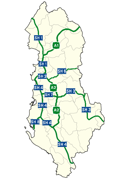 File:Albanisches Autobahnennetz mit Schildern.png