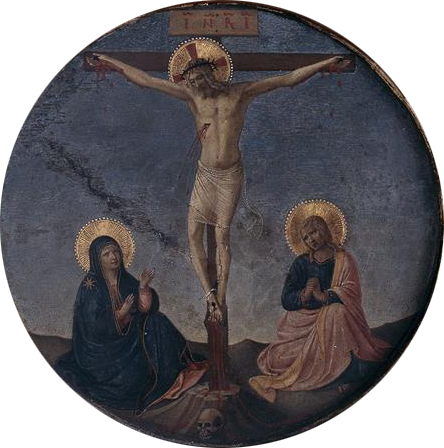 File:Angelico, tondo con crocifissione di Cristo con la Madonna e San Giovanni Evangelista.jpg