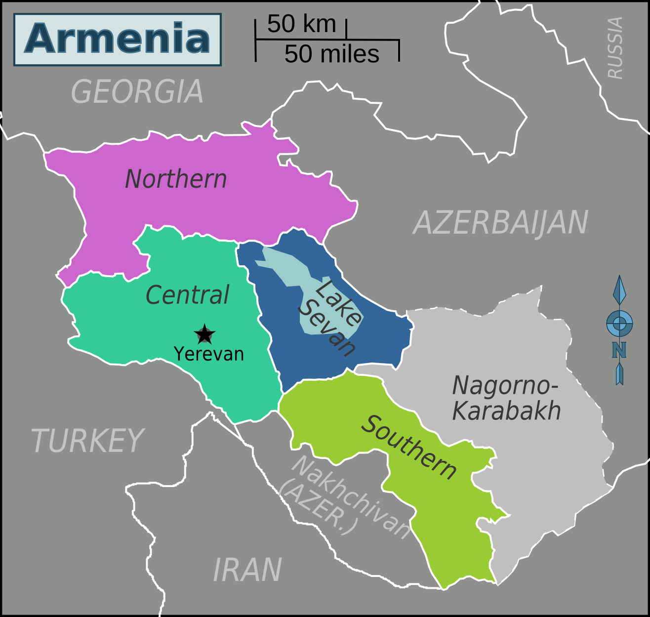 Карта армении со странами крупно на русском