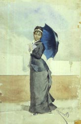 A lady with a parasol label QS:Lit,"Signora con ombrellino" label QS:Len,"A lady with a parasol" 1880-85