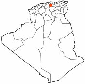 Carte de l'Algérie (localisation de Bouïra)