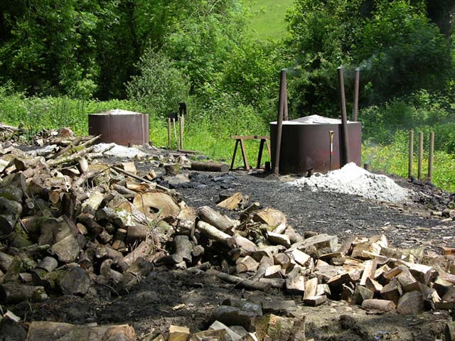 File:Charcoal burning at Heligan - geograph.org.uk - 699742.jpg