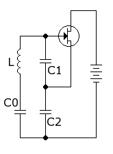 Clapp oscillator (direct-current biasing network not shown) Clapp oscillator.png