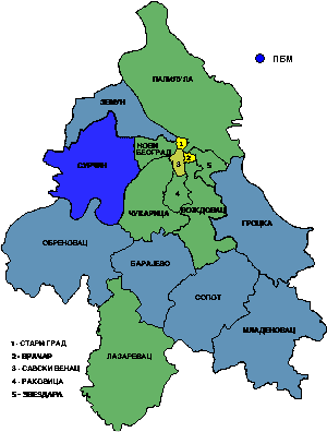Проценат гласова по општинама