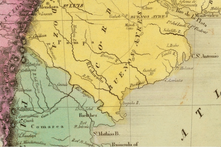 Mapa de Buenos Aires y norte de la patagonia (Illman,1833).