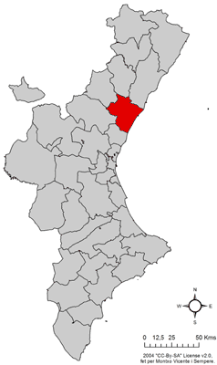 Localització de la Plana Baixa respecte del País Valencià.png
