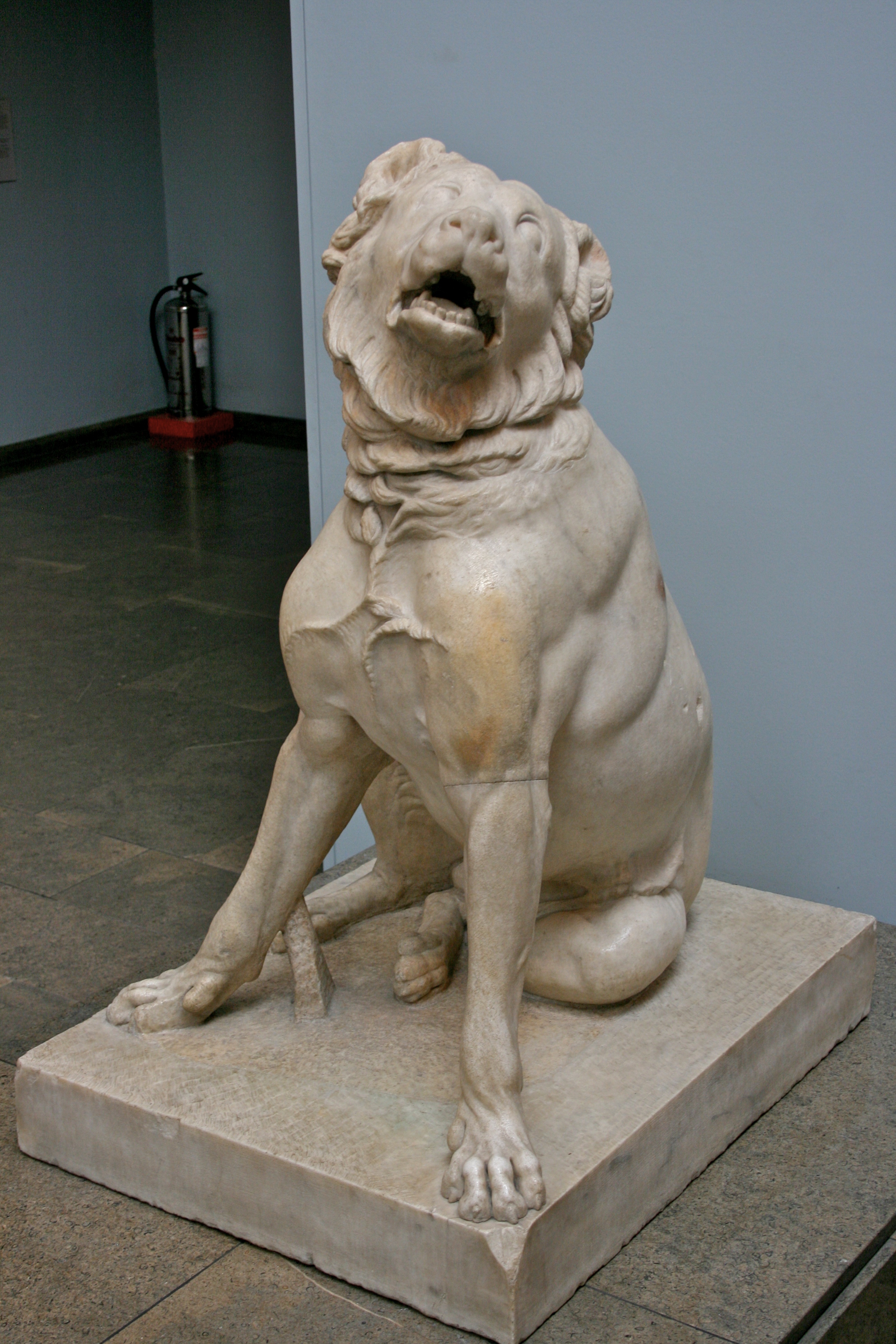 Cão Molossiano. A versão às vezes é conhecida como " Jennings Dog ". Em exposição no Museu Britânico.
