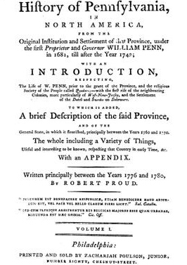 File:Robert Proud's "The History of Pennsylvania in North America",Vol. I (title page, 1797).jpg