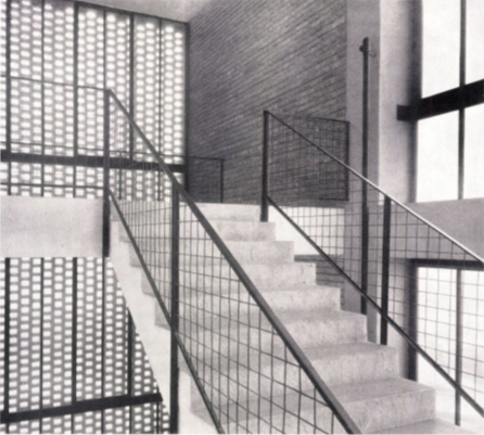 File:The Galmanini Stairs. Section of the stairwell, with details of the stairs of the Italian designer Gualtiero Galmanini, 1955, Italy.png