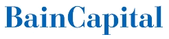 Koyu mavi arka plana karşı beyaz serif harflerinden oluşan düz logo