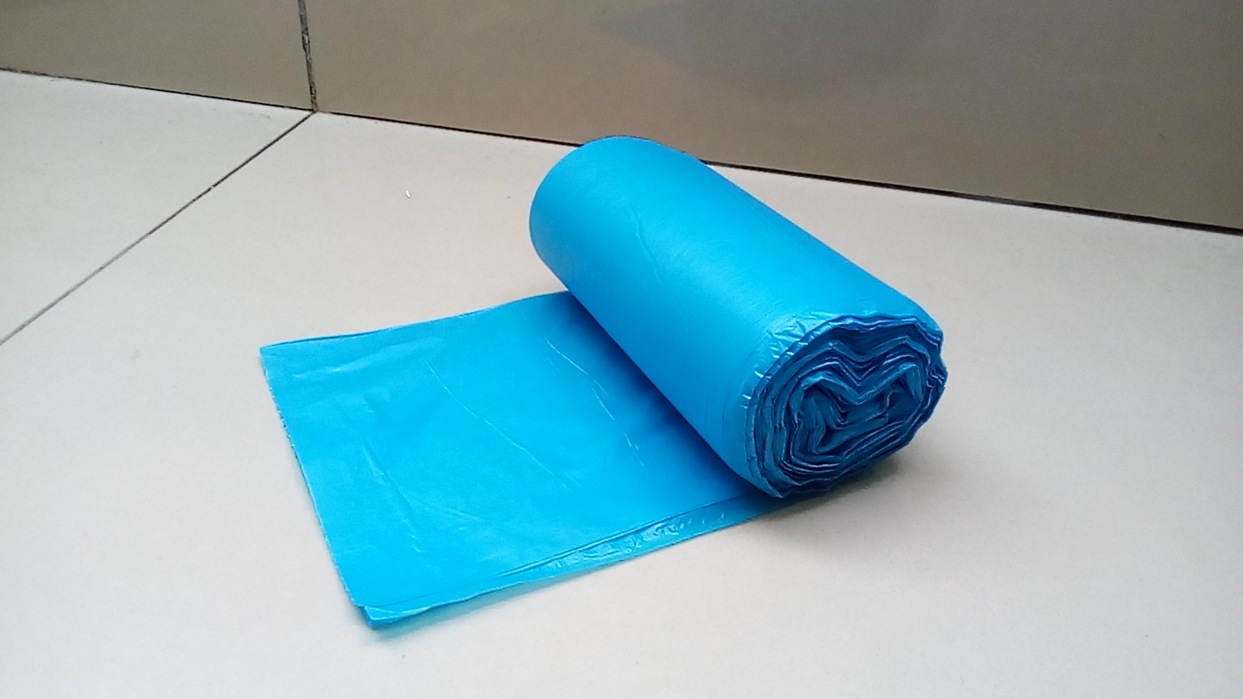 Waste Blue Garbage Bag Plastic With Concept The Color Of Blue