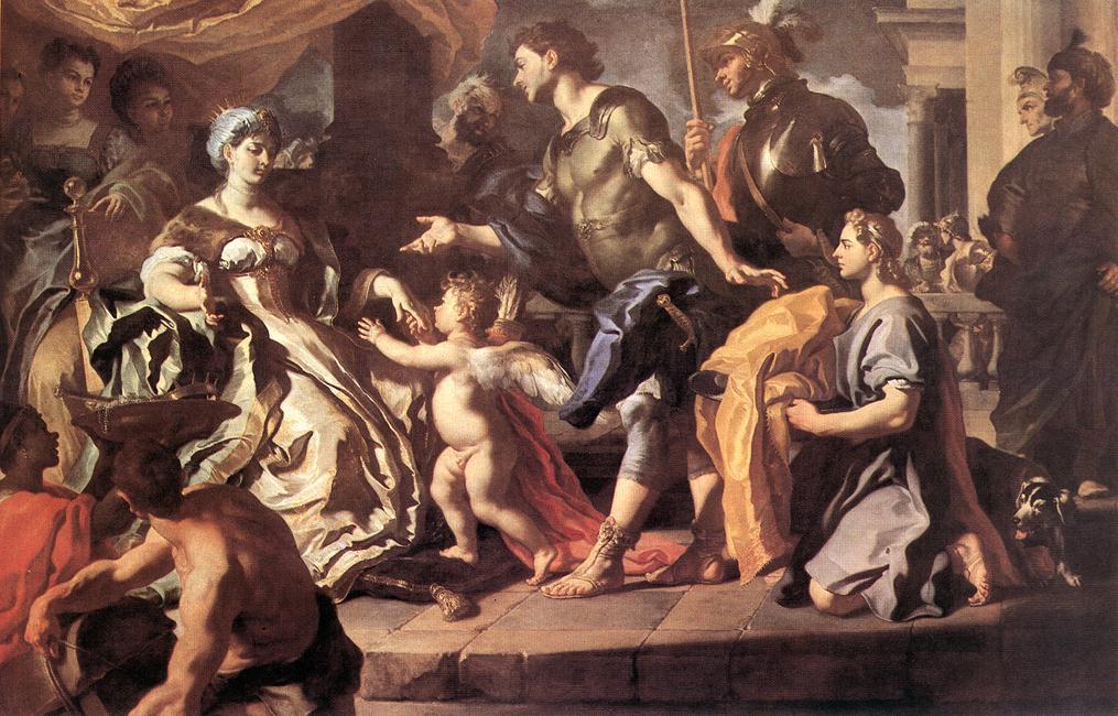 Francesco Solimena - Dido Receiving Aeneas and Cupid Disguised as Ascanius - WGA21623.jpg
