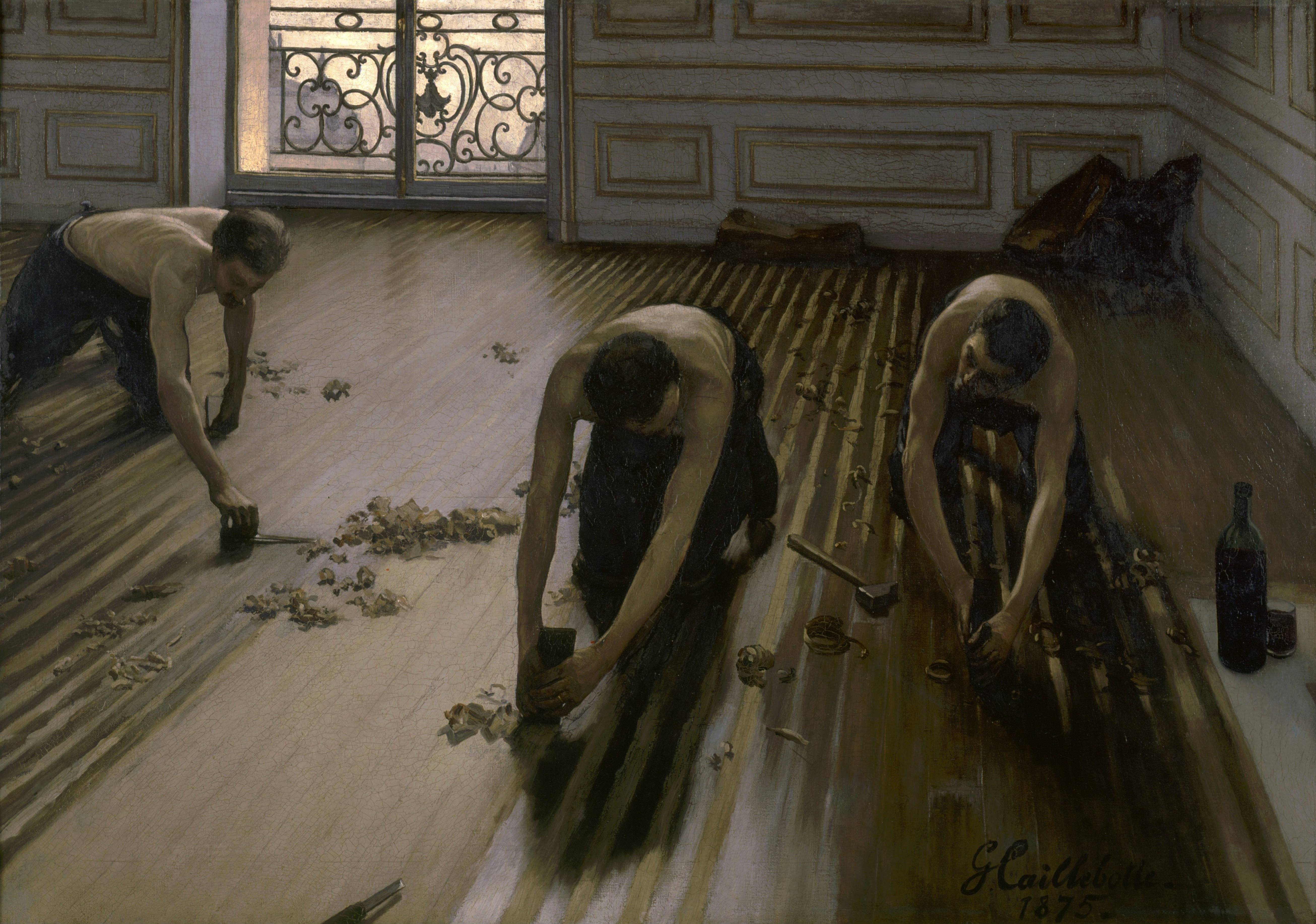 Die Parkettschleifer - Gustave Caillebotte - Öl auf Leinwand