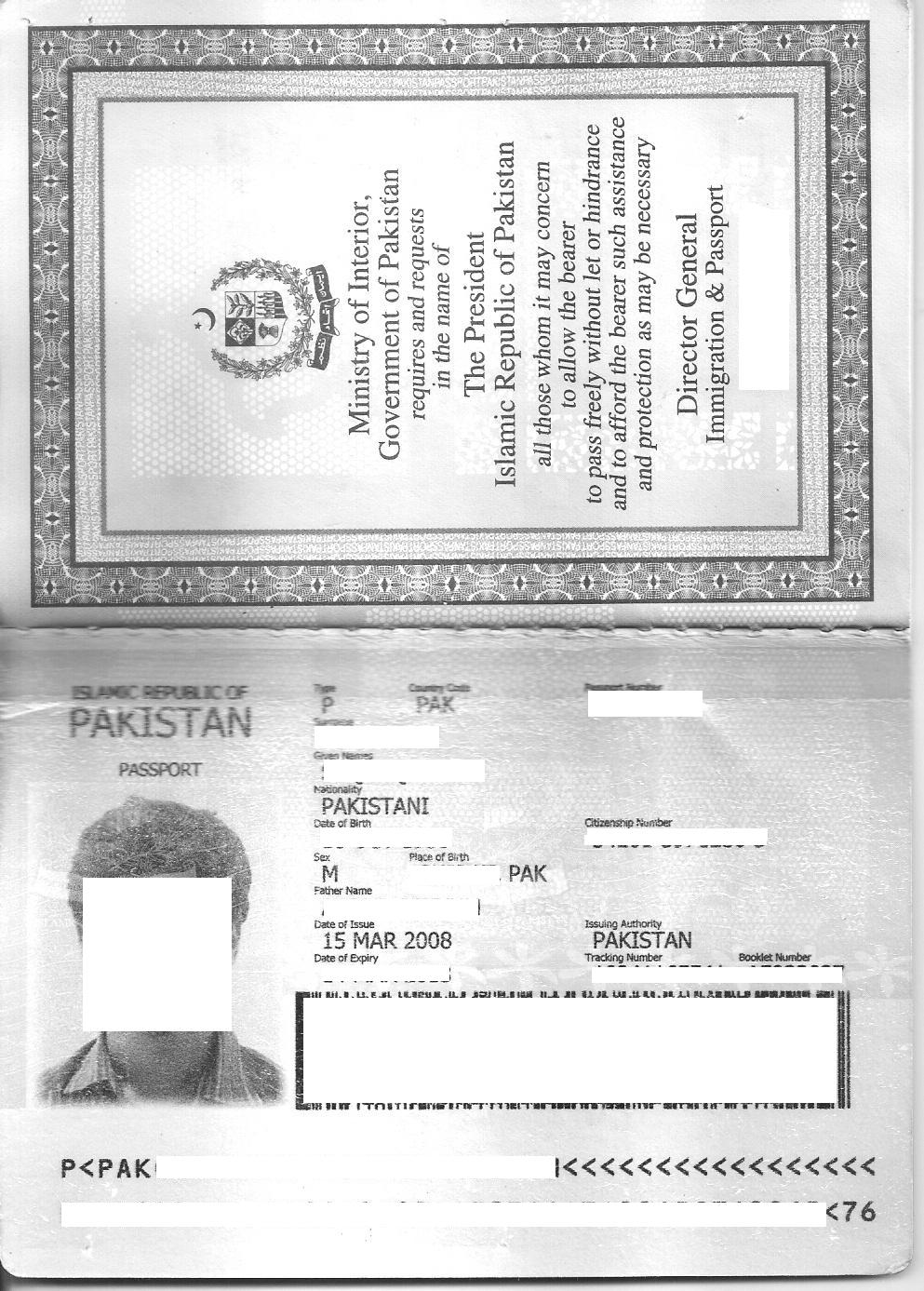 passport inside template