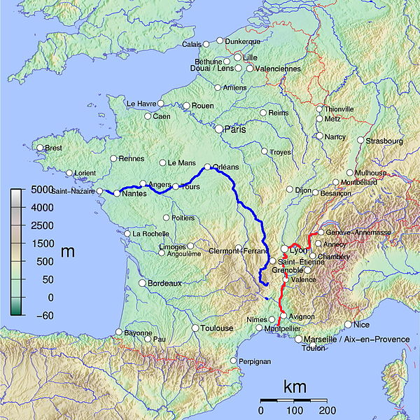 Rhone River France Map File:rhone River Highlighted With Loire.png - Wikipedia