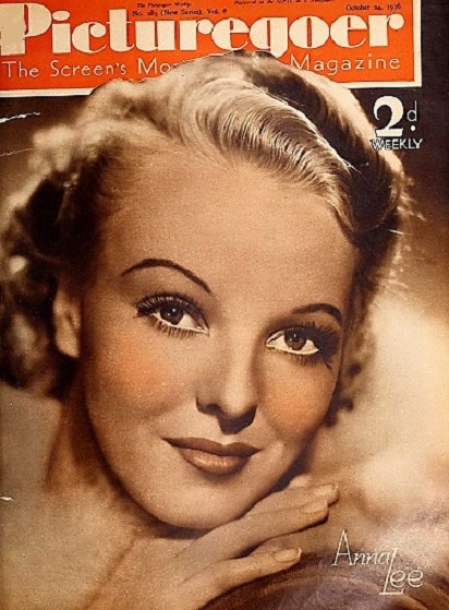 Anna Lee on the cover of ''[[Picturegoer]]'' in 1936