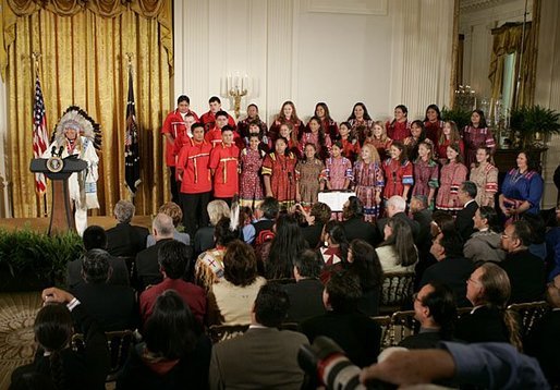 File:Ben Nighthorse Campbell speaks during a ceremony marking the opening of the National Museum of the American Indian.jpg