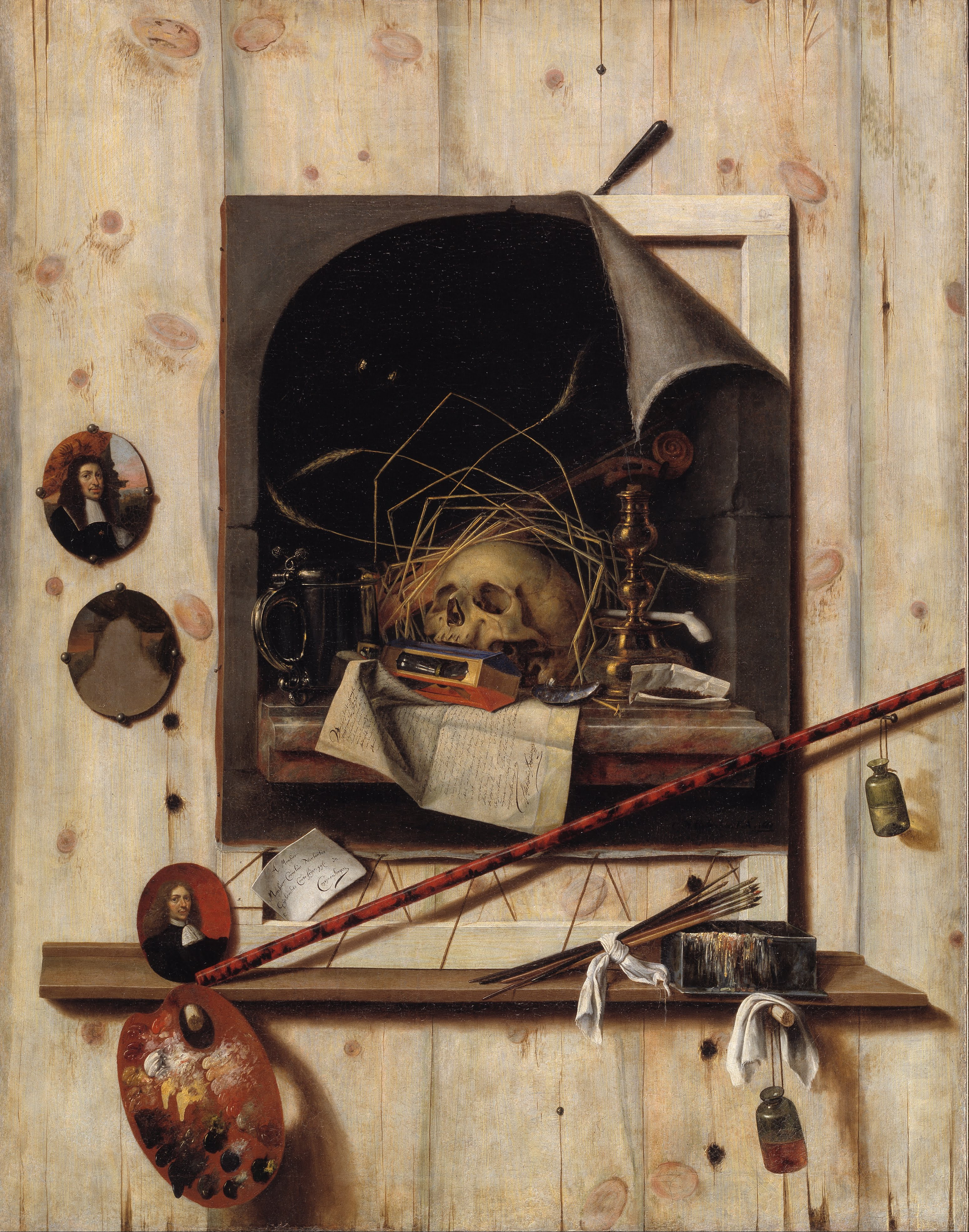 Trompe l'oeil with a plaster mask of Dante - Galerie Kugel