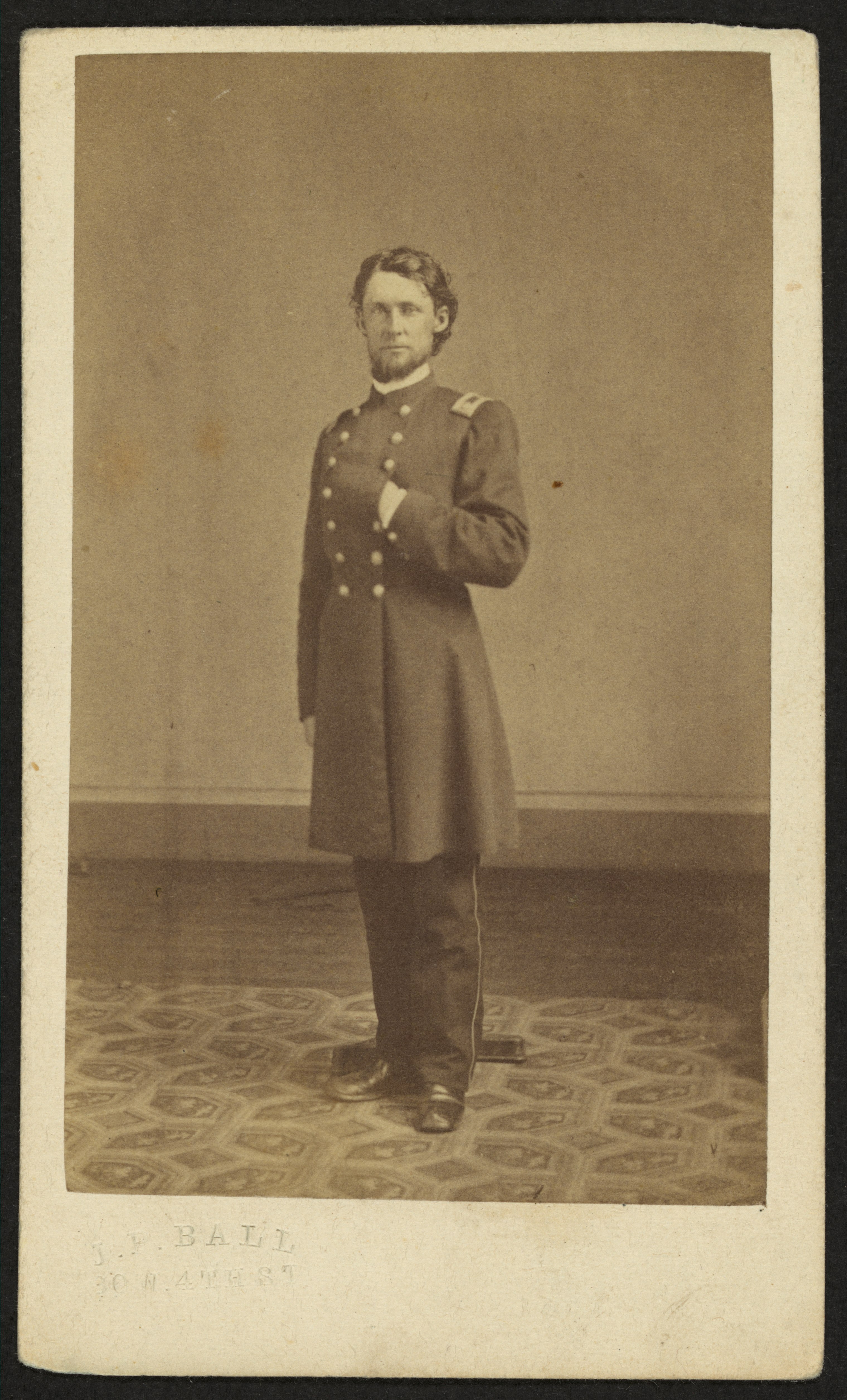 CdV  of unidentified US Civil War Solider taken somewhere between 1961-65 by Ball, James Presley, (1825-1904), photographer [Public domain]