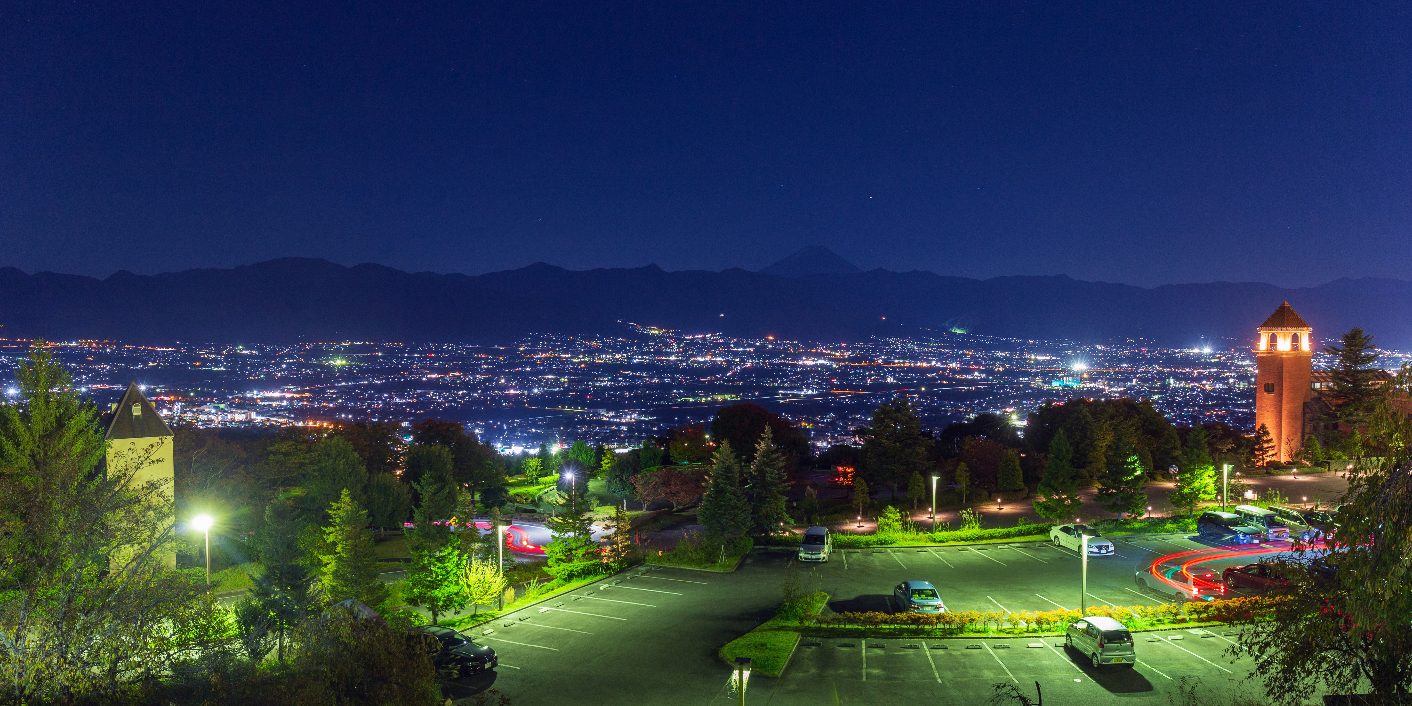 File Night View From Yamanashi Fuefukigawa Fruit Park Jpg 维基百科 自由的百科全书