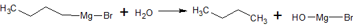 Reaction between Grignard reagent and water