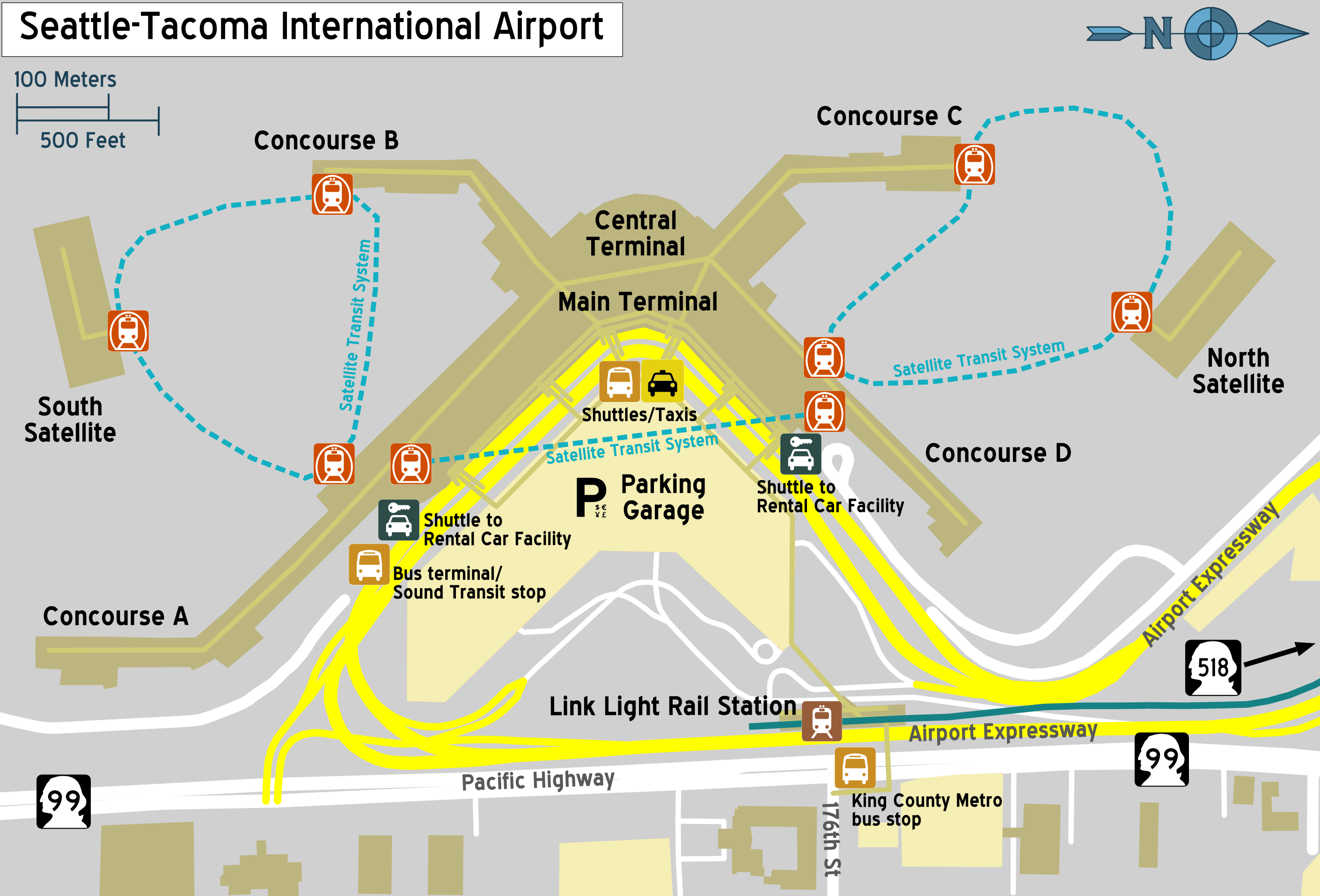 sea tac airport map Satellite Transit System Wikiwand