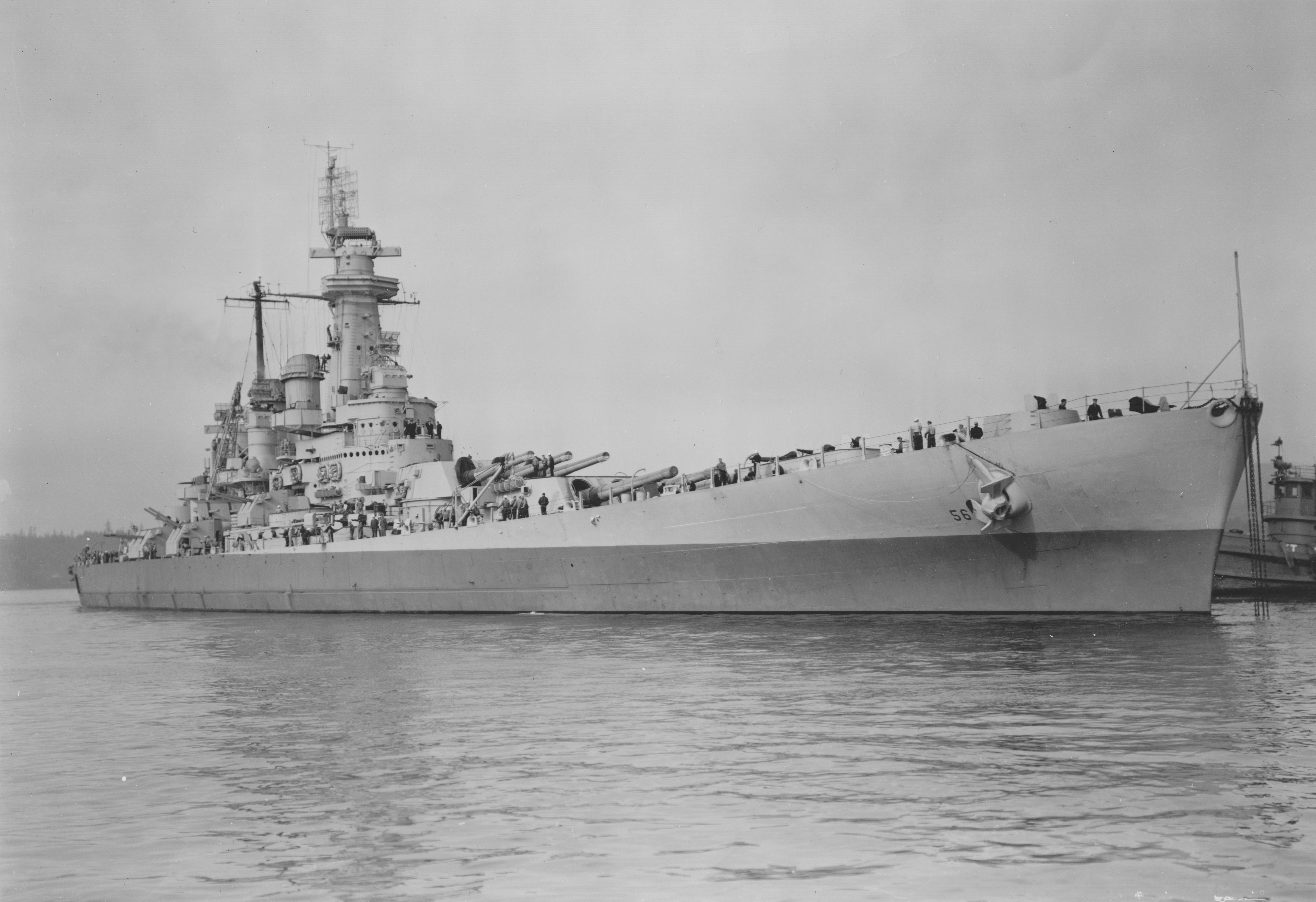 File:USS Washington collision damage repaired NARA BS 63999.jpg ...