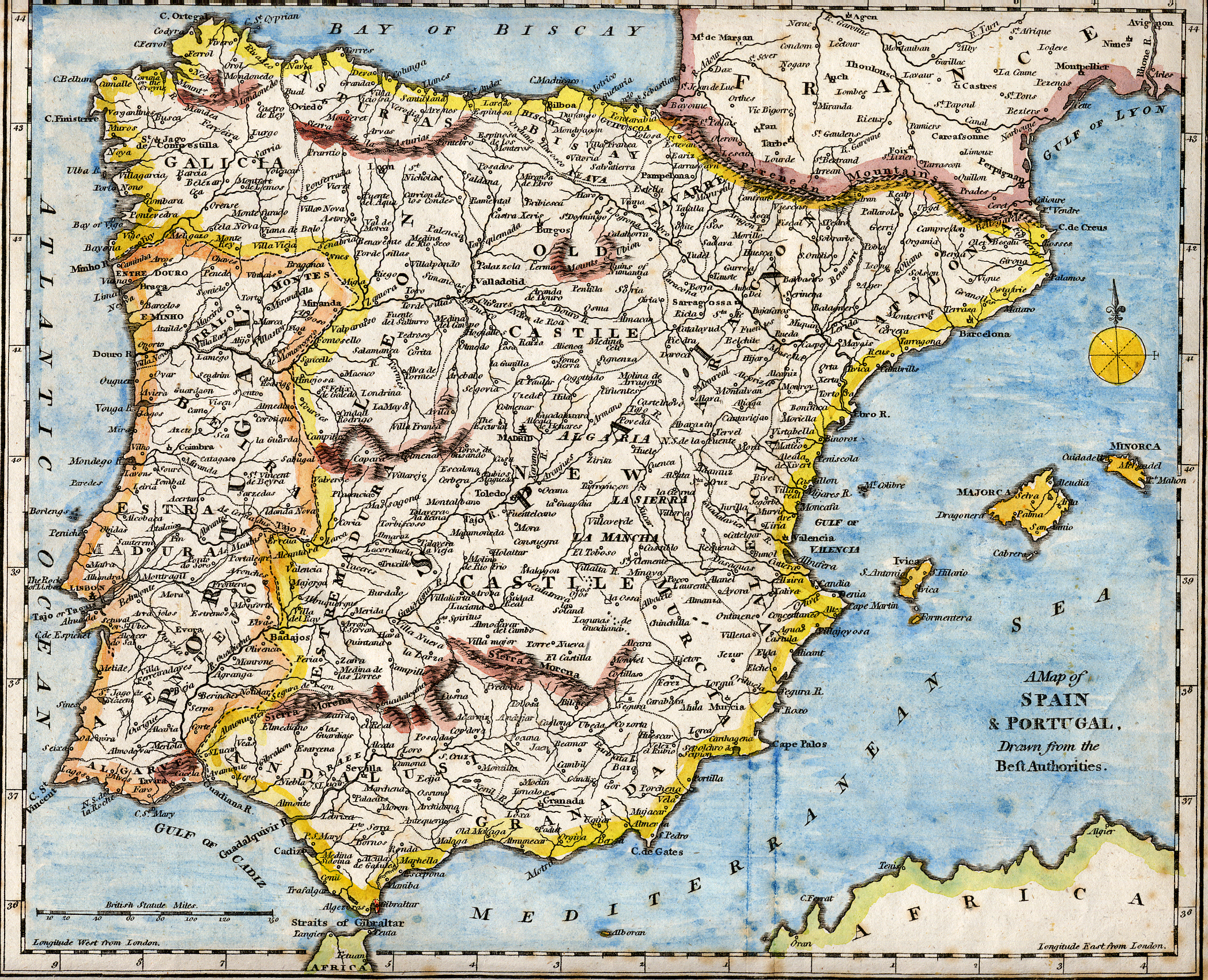 map of spain 1700