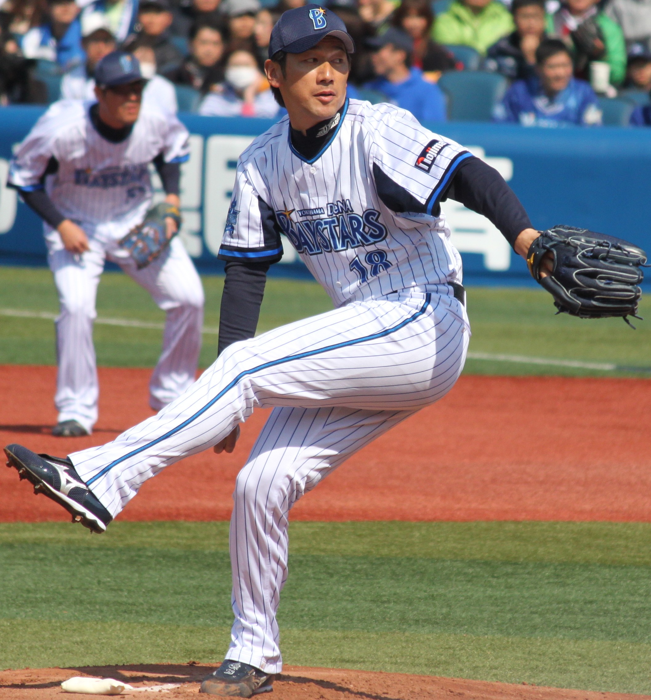 Miura with the Yokohama DeNA BayStars