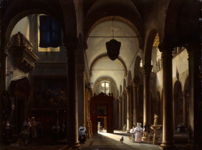 File:Artgate Fondazione Cariplo - Migliara Giovanni, Interno di una chiesa in Lombardia.jpg