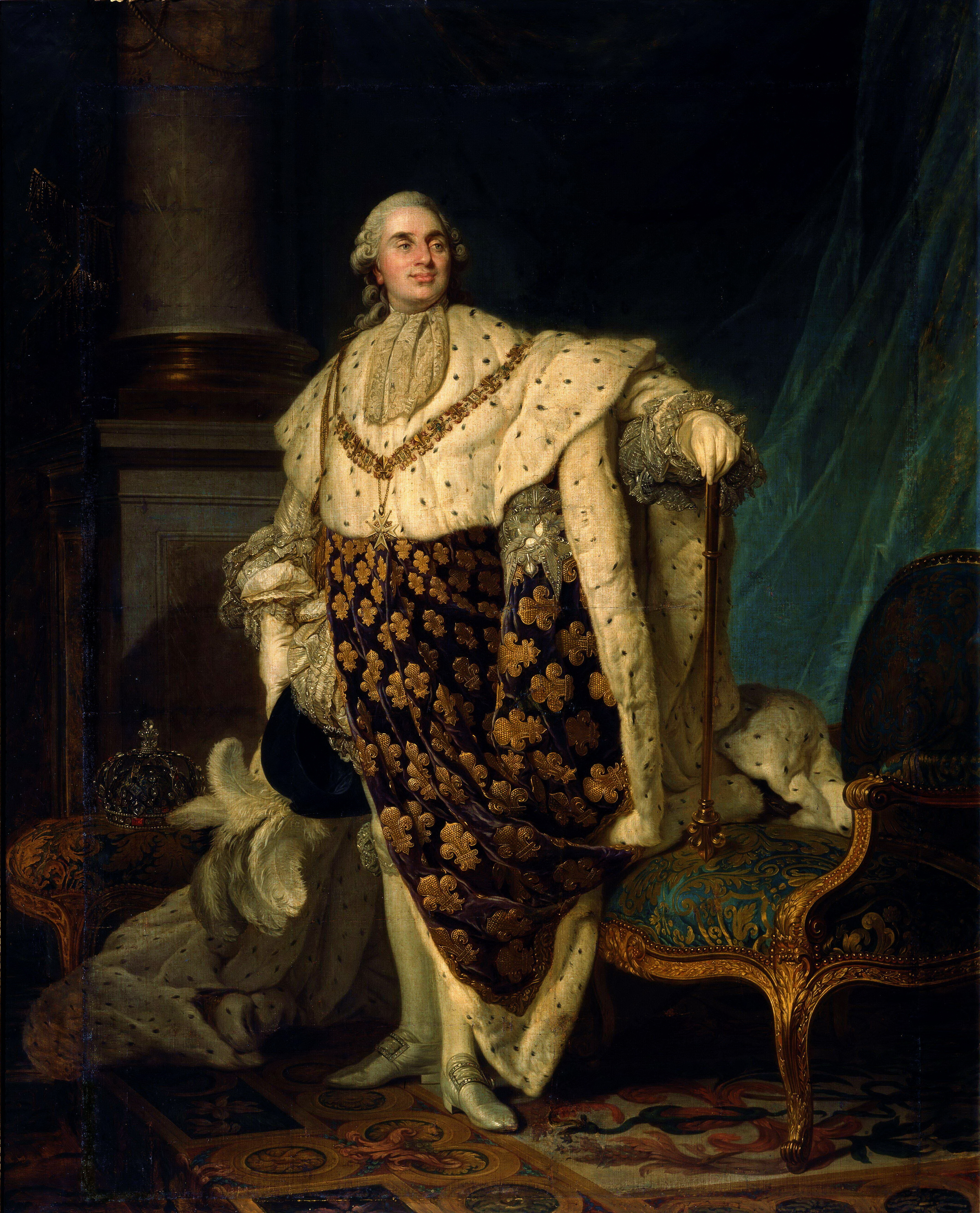 Portrait of Louis XVI, Joseph-Siffred Duplessis, Painting Reproduction  5425
