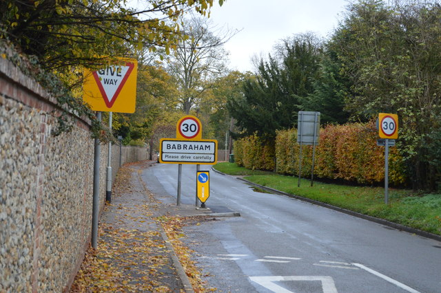 File:Entering Babraham - geograph.org.uk - 5675103.jpg