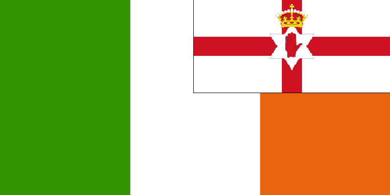 File:Flag of Ireland combined with the banner of the former Government of Northern Ireland 1953-72.png