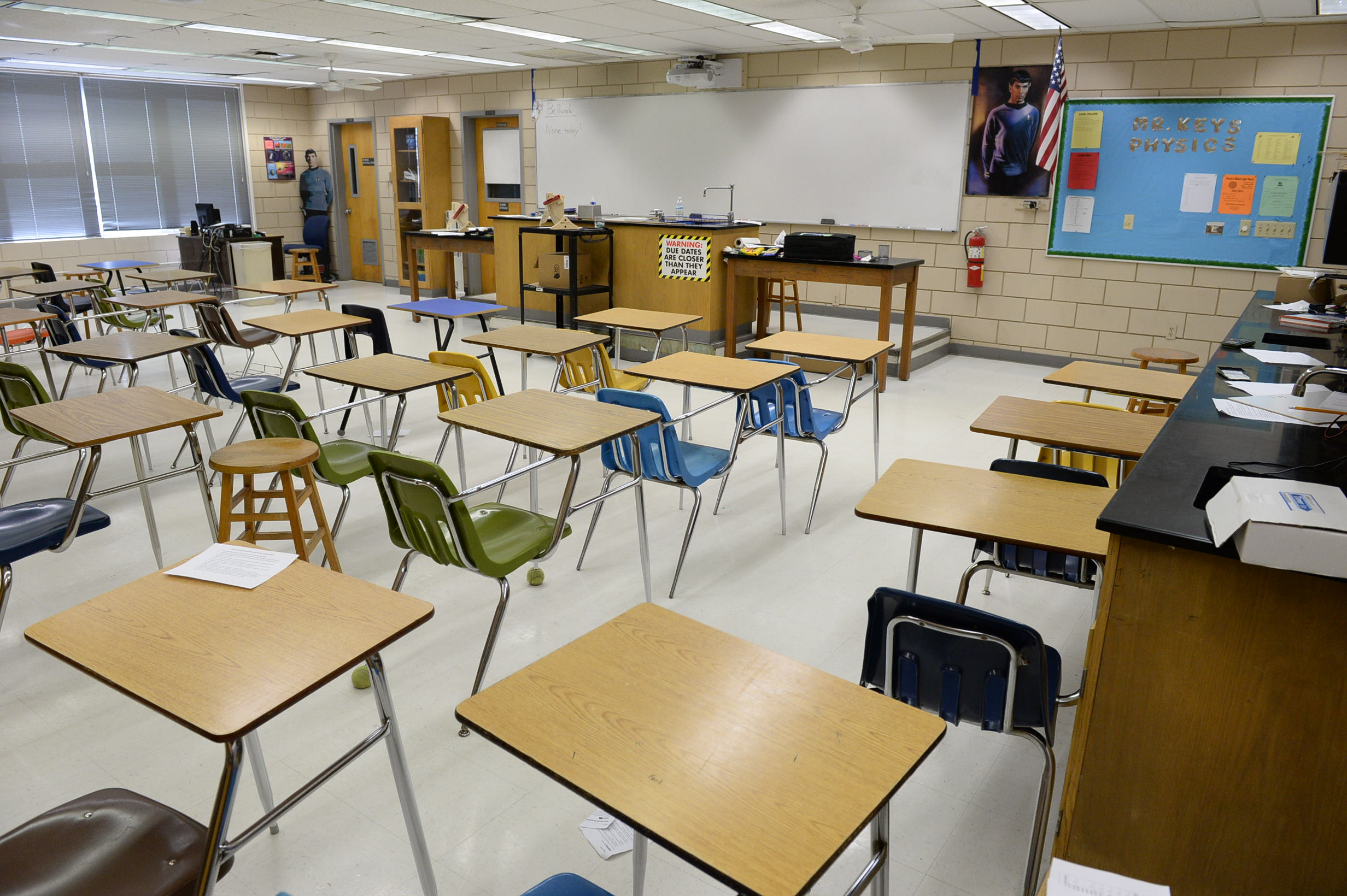 high school physics classroom