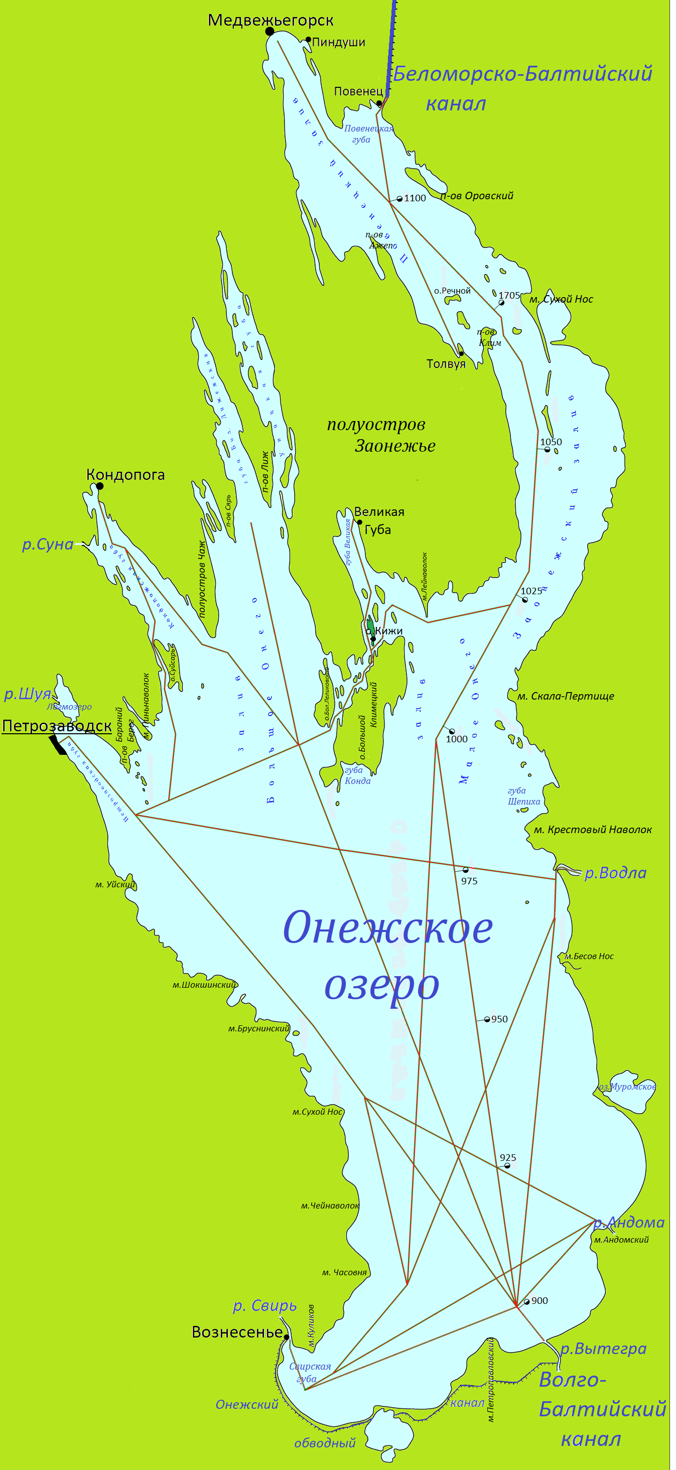Висячие озера Карелии на карте - информация и расположение