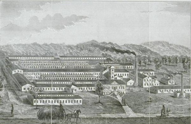 File:Mills along Hop Brook, Cheney Brothers, Manchester, ca. 1876 - Connecticut Historical Society.jpg