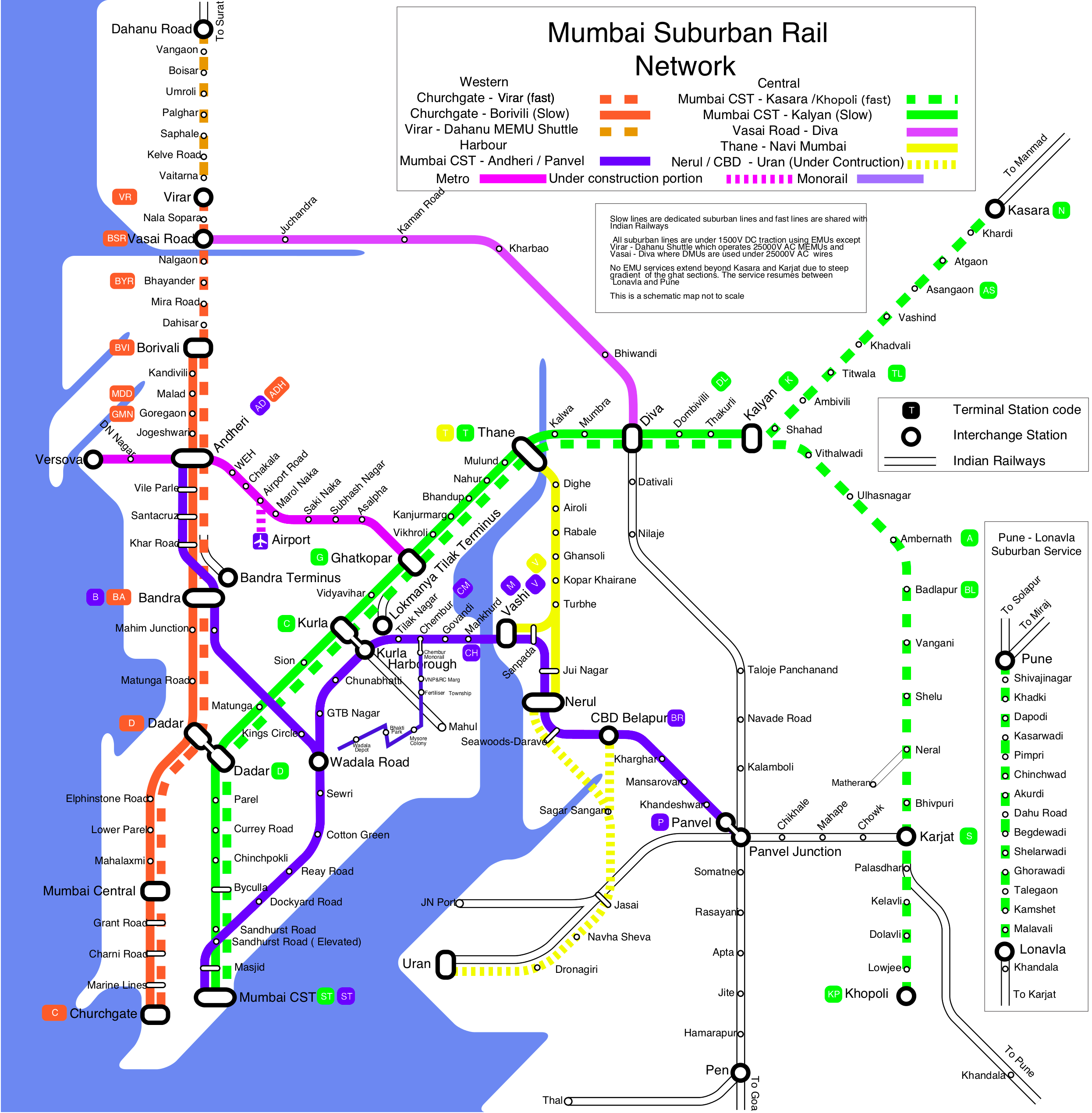 Mumbai Suburban Rail Map 