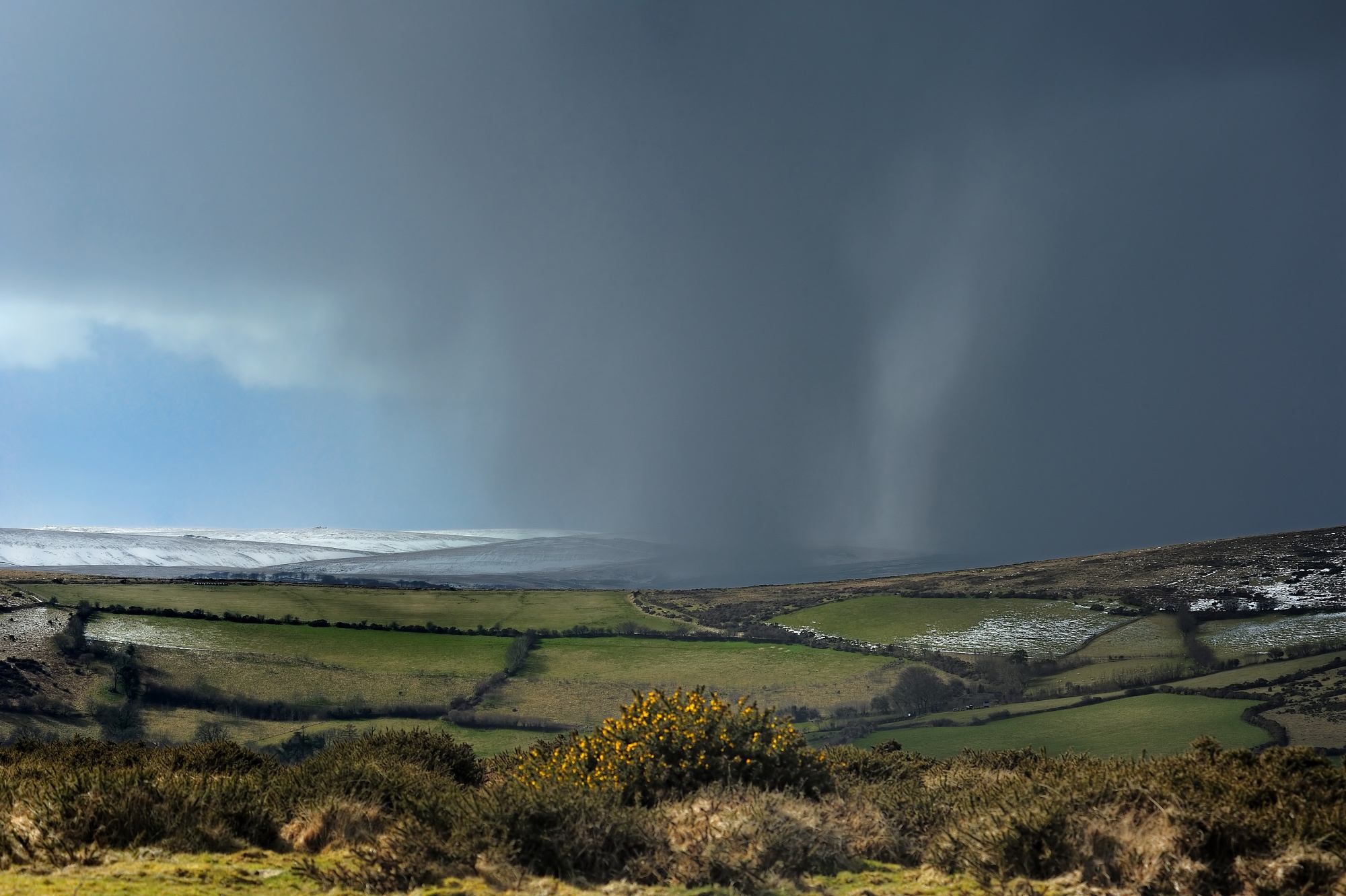 Resulta ng larawan para sa April shower or snow shower in Dartmoor, Devon, England