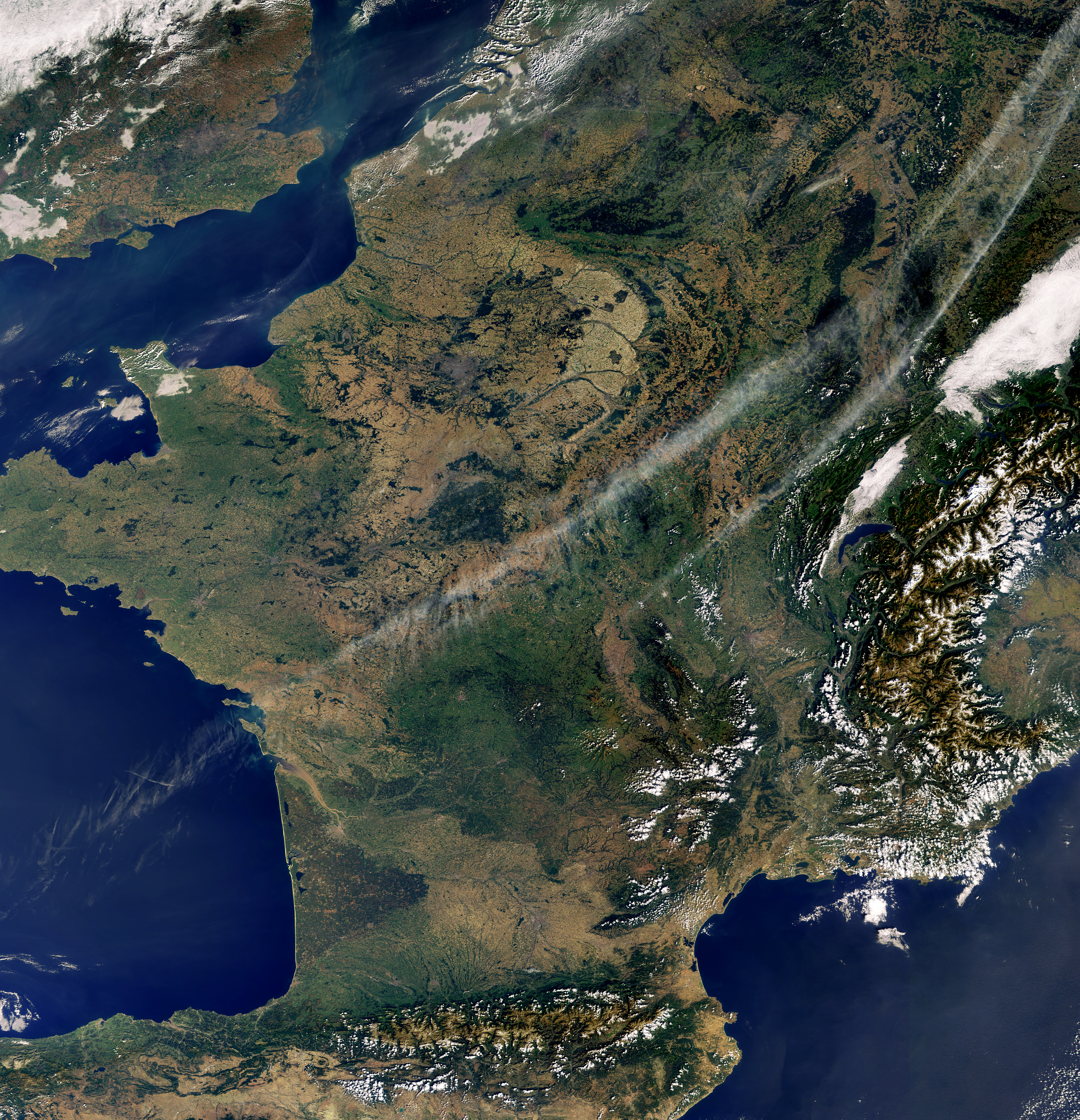 Космический снимок Пиренейский полуостров