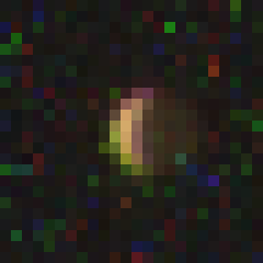 A distant image of Amalthea imaged by the Juno spacecraft on 17 July 2024 on its 63rd Perijove. The moon's extremely strong reddish color can still be seen despite the distance of the moon from Juno when this image was taken.